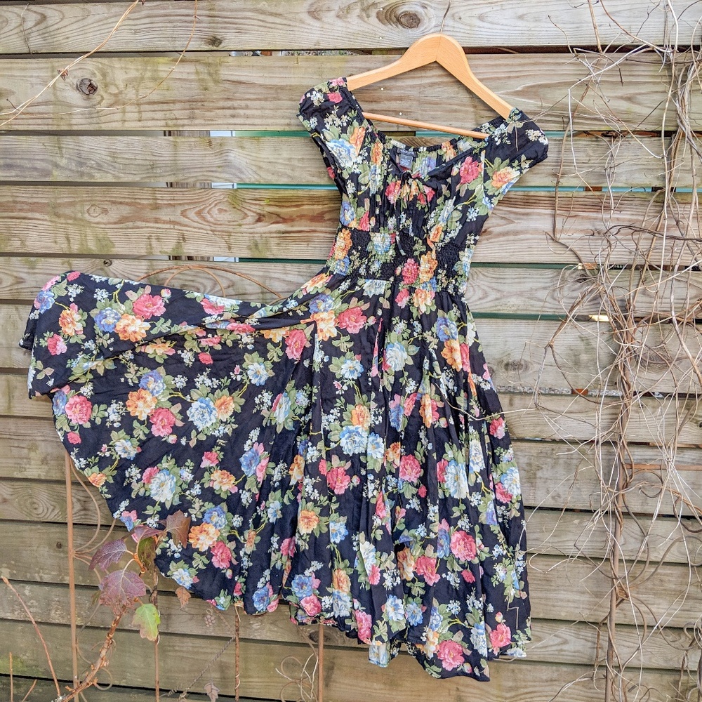 Boho Off-Shoulder Flowy Skirt Floral Sun Dress